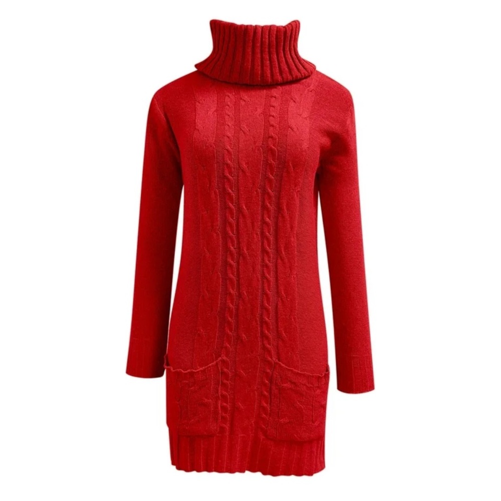 FOR G & PL Red Sweater Dress L NWOT